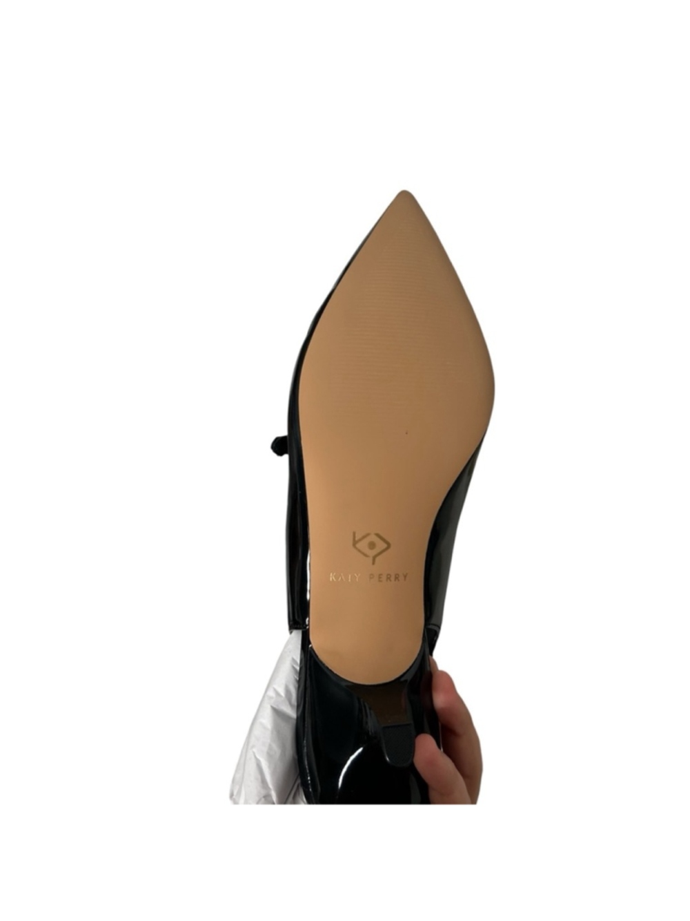 Katy Perry Women's Black Glossy Micro Heel Slingback Mary Jane Pumps Size 9.5 - Picture 9 of 9